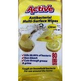 Active Anti Bac Wipes Lemon - 80Pack