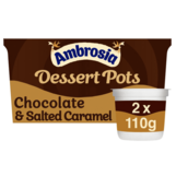 Ambrosia Dessert Pots Chocolate & Salted Caramel Sauce 2X110g