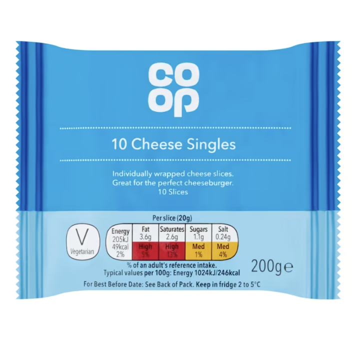 Co-op 10 Cheese Singles 200g