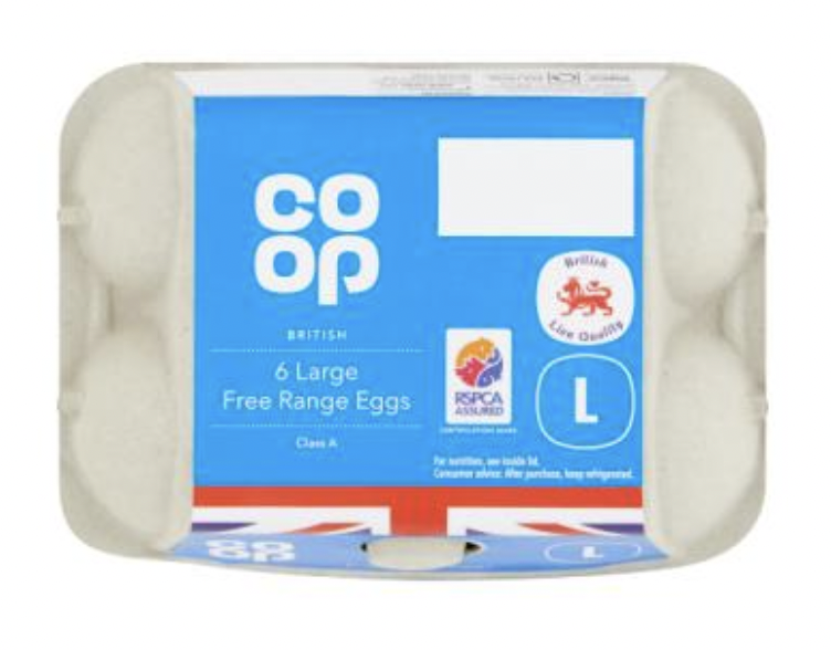 Co-op British 6 Large Free Range Eggs