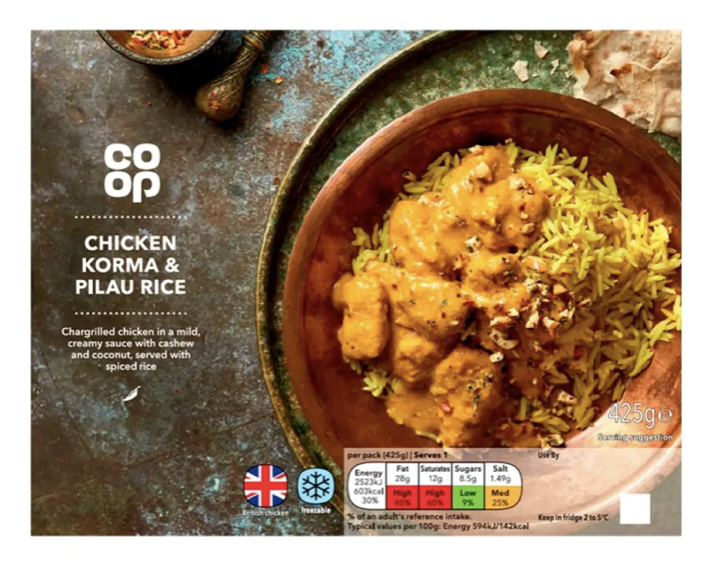 Co-op Chicken Korma And Rice 425g