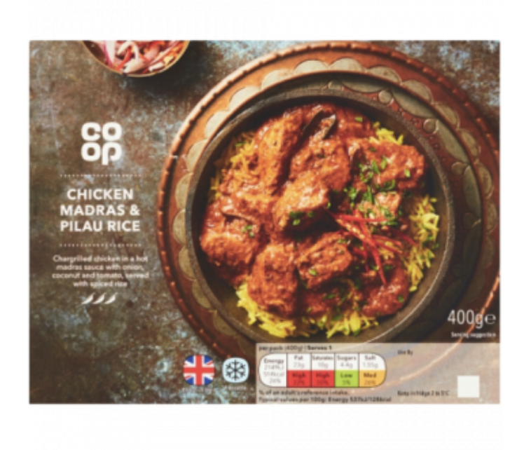 Co-op Chicken Madras & Pilau Rice 400g