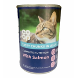 Co-op Tasty Chunks in Jelly with Salmon + 1 Year 400g
