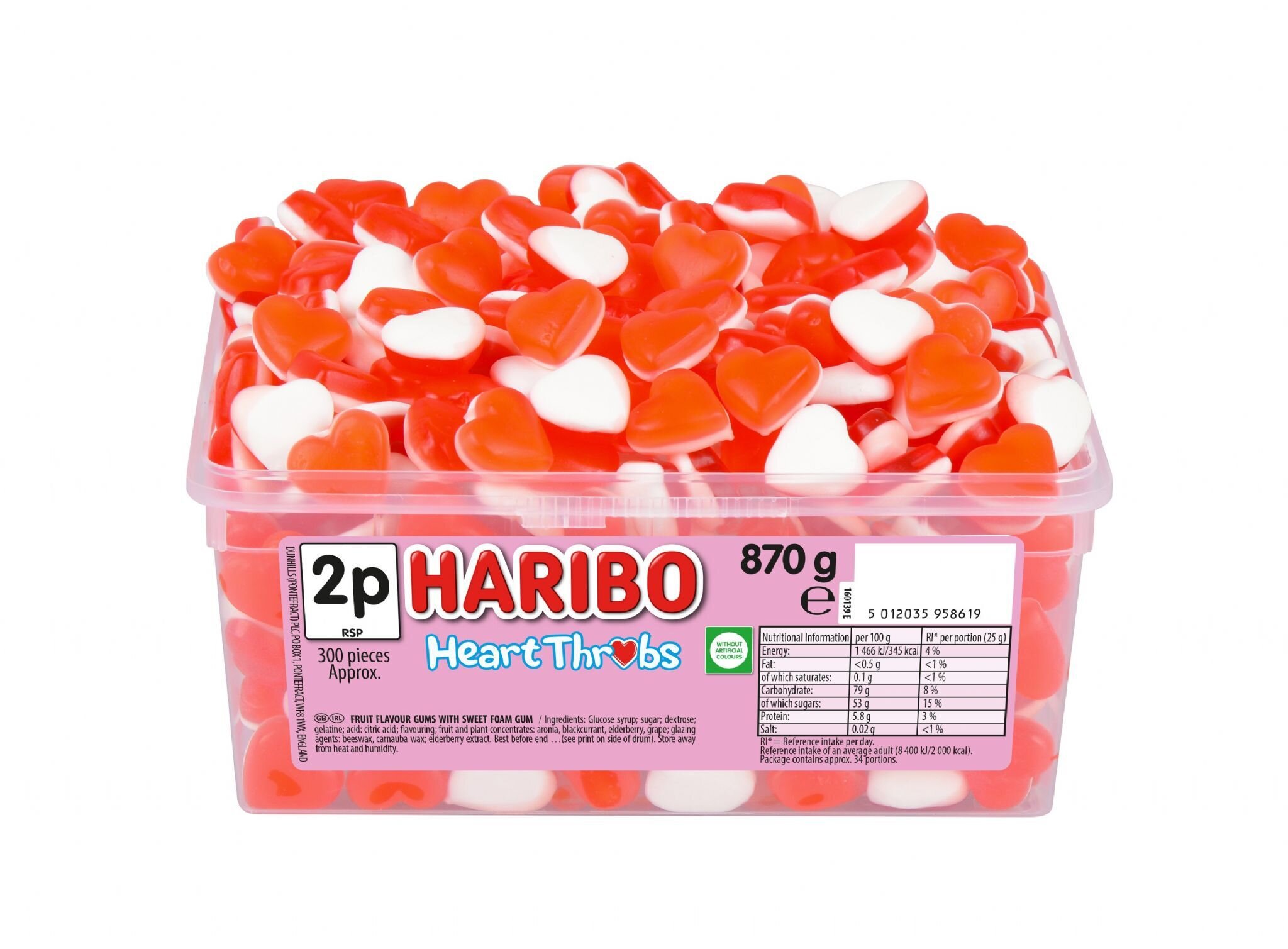 Haribo Heart Throbs Tub