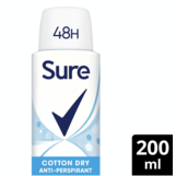 Sure Anti Perspirant Deodorant Aerosol Cotton Dry 200ml
