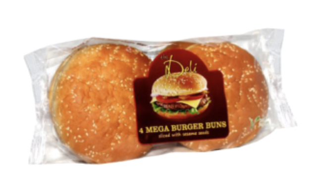 The Deli Sliced Mega Burger Buns with Sesame Seeds 4pk