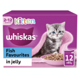 Whiskas Kitten Cat Food Pouches Fish Favourites in Jelly 12x85g